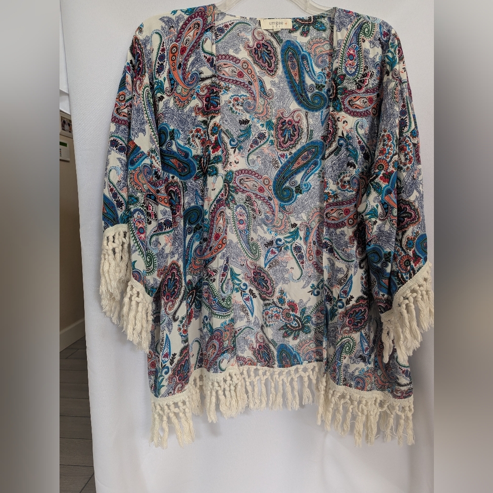 NWT Umgee Multicolor Paisley Kimono XL / 1X